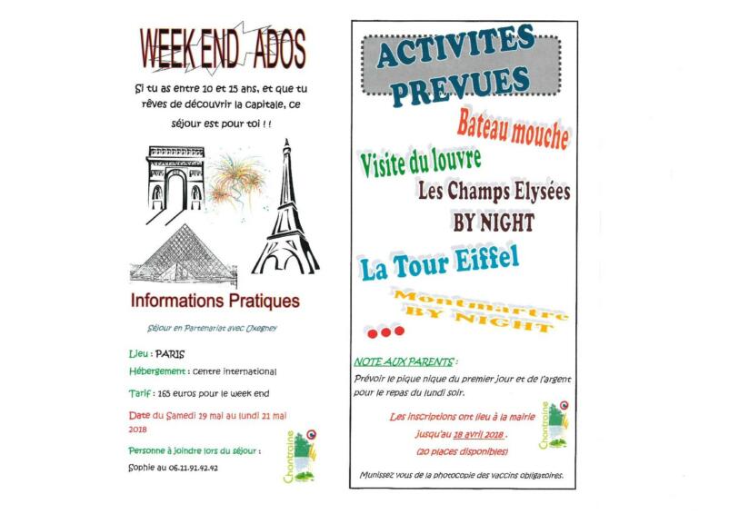 Week-End ados à PARIS
