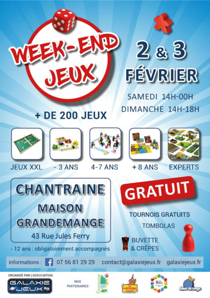 Week-End jeux les 2 et 3 Février 2019