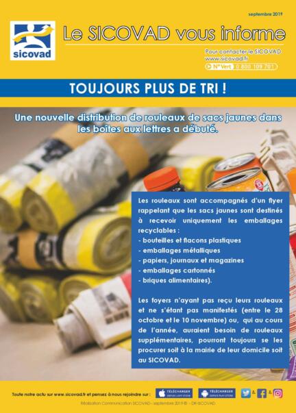 Distribution des sacs jaunes