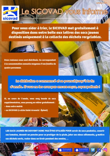 LE SICOVAD VOUS INFORME