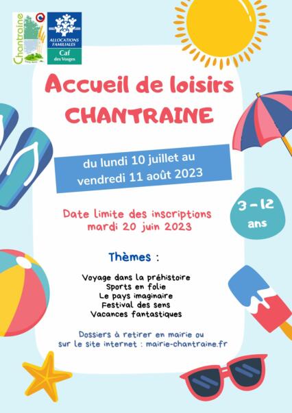 ACCUEIL DE LOISIRS DU 10 JUILLET AU 11 AOUT 2023