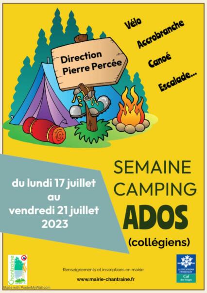 SEMAINE CAMPING ADOS