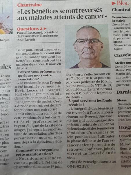 MARCHE CONTRE LE CANCER RDV ÉTANG DE CHANTRAINE