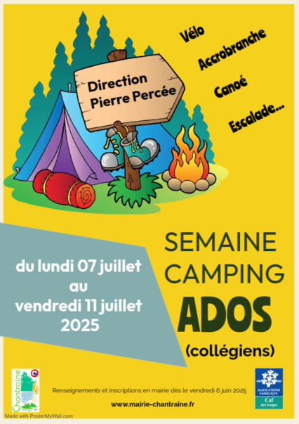 SEMAINE CAMPING ADOLESCENTS