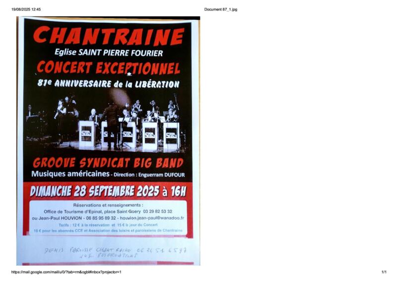 CONCERT ÉGLISE DE CHANTRAINE