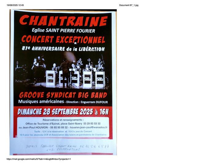 CONCERT ÉGLISE DE CHANTRAINE