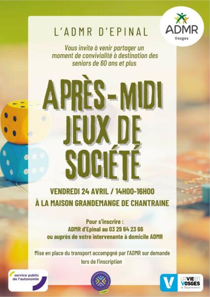 ACTIVITÉS ADMR 24 AVRIL ET 15 MAI