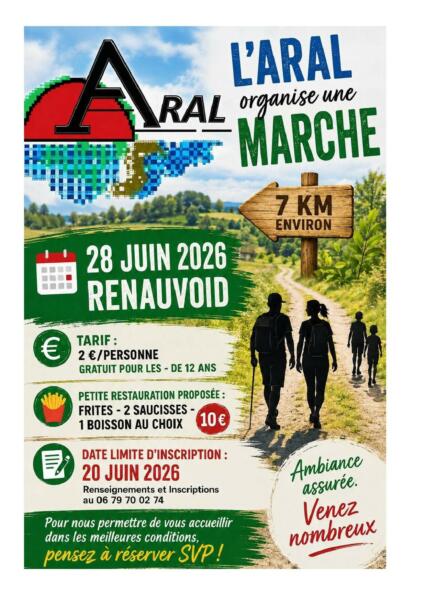 MARCHE A RENAUVOID ORGANISÉE PAR L'ARAL